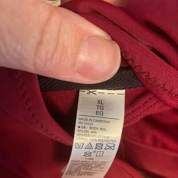 Maroon Tie Front Tankini - Picture 4 of 8